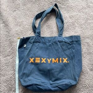 XEXYMIX Light Denim Blue Canvas Tote with Branded Label